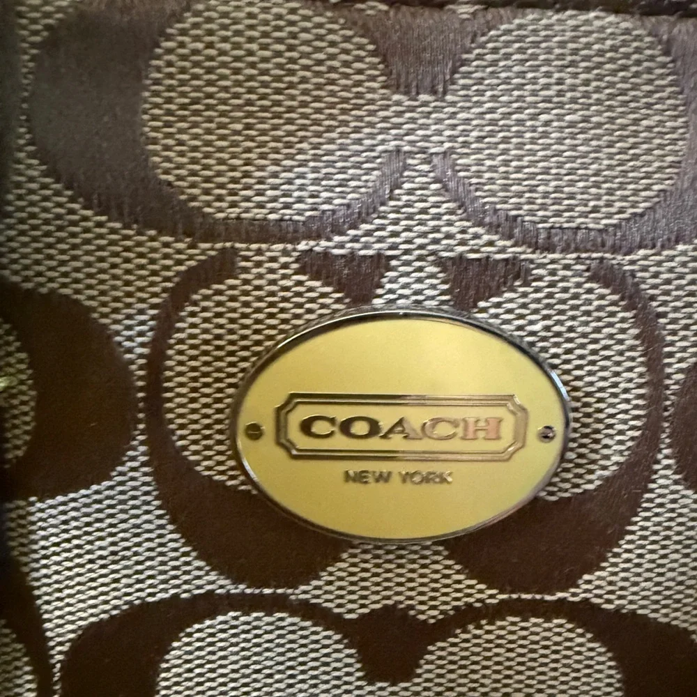 Coach F48879 Signature Mini Tanner shoulder bag in coach canvas/yellow leather - Picture 3 of 16